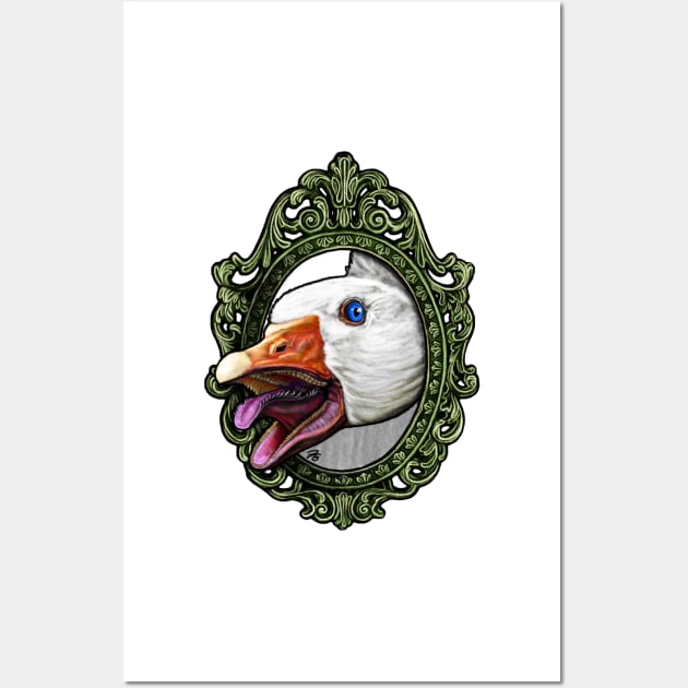 Bird Cameo: Very Angry Goose Wall Art by FreyStrandDraws